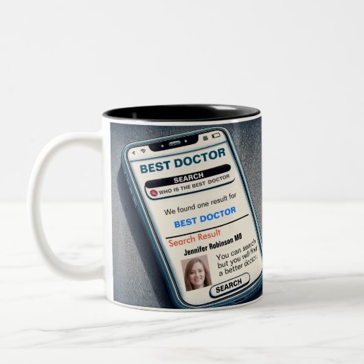 Funny Custom Best Doctor-Geschenk Zweifarbige Tasse (Links)