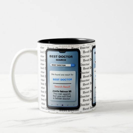 Funny Custom Best Doctor-Geschenk Zweifarbige Tasse (Links)
