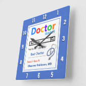 Funny Custom Best Doctor Geschenkkissen Kissen Quadratische Wanduhr (Winkel)
