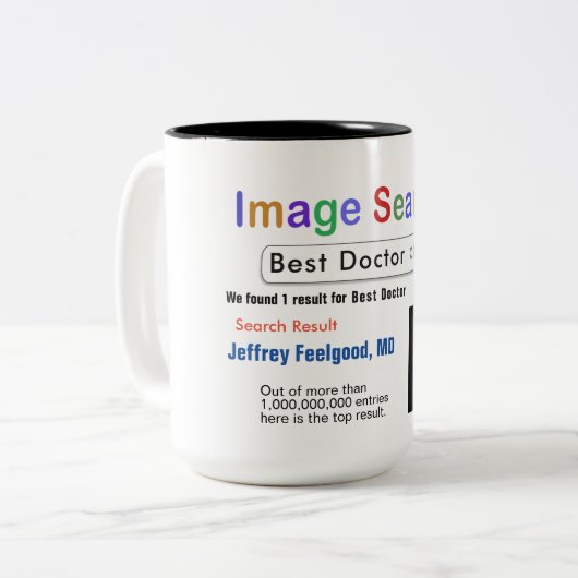 Funny Custom Best Doctor Search Tasse (Vorderseite Links)