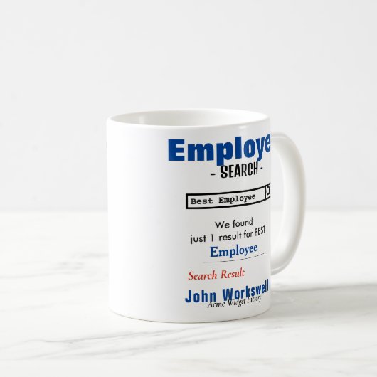 Funny Custom Best Employee Tasse (VorderseiteRechts)