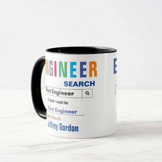 Funny Custom Best Engineer Geschenkidee Tasse (Vorderseite Links)
