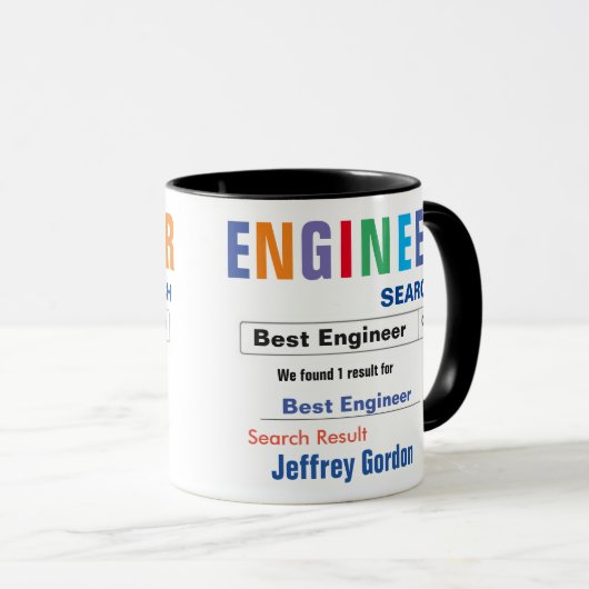 Funny Custom Best Engineer Geschenkidee Tasse (VorderseiteRechts)