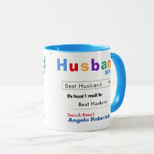 Funny Custom Best Husband Search Tasse (VorderseiteRechts)