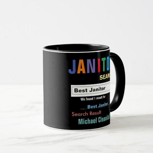 Funny Custom Best Janitor Tasse (VorderseiteRechts)