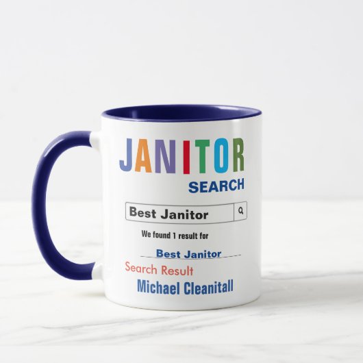 Funny Custom Best Janitor Tasse (Links)