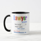 Funny Custom Best Lawyer Geschenk Tasse (Links)