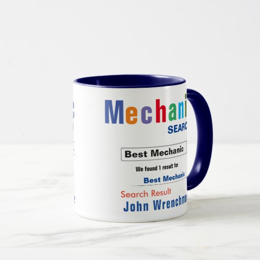 Funny Custom Best Mechanic Tasse (VorderseiteRechts)