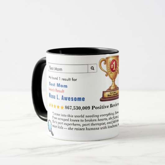 Funny Custom Best Mom Tasse (Vorderseite Links)