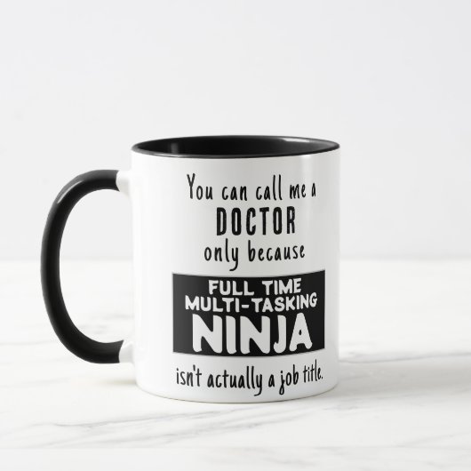 Funny Custom Best Ninja Doctor Gift Tasse (Links)