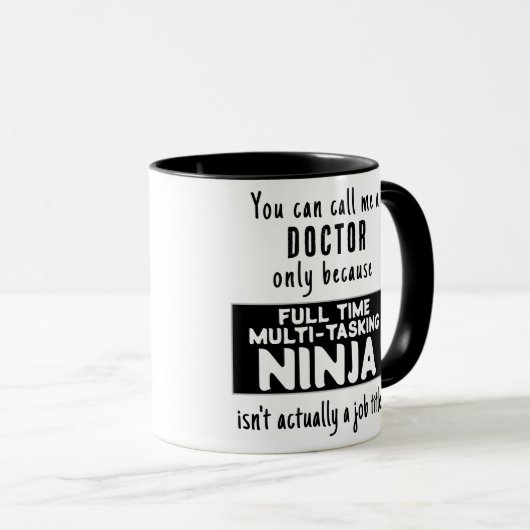 Funny Custom Best Ninja Doctor Gift Tasse (VorderseiteRechts)