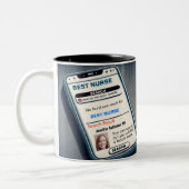 Funny Custom Best Nurse Geschenk Zweifarbige Tasse (Links)