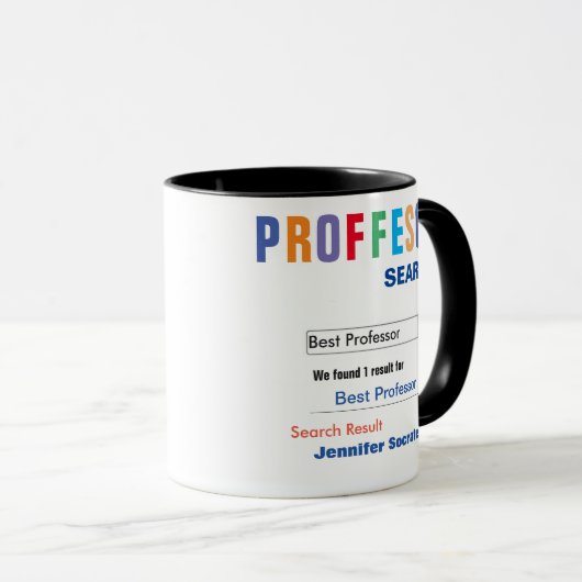 Funny Custom Best Professor Geschenk Tasse (VorderseiteRechts)