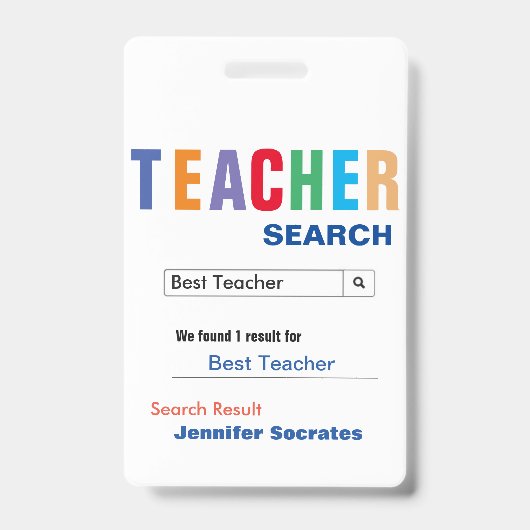 Funny Custom Best Teacher Geschenk Ausweis (Vorderseite)