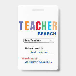 Funny Custom Best Teacher Geschenk Ausweis