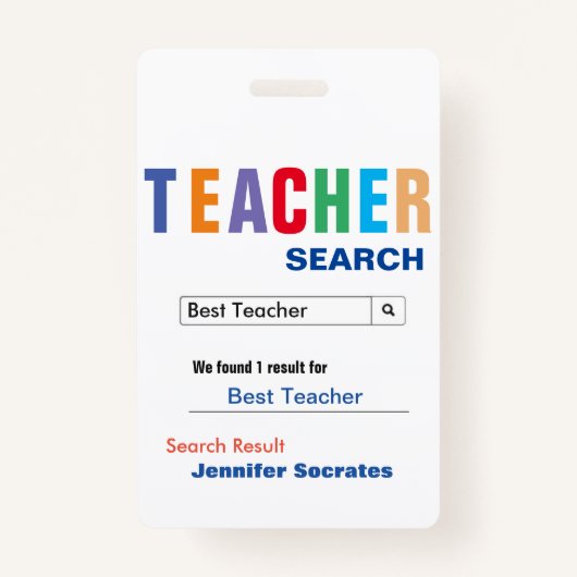 Funny Custom Best Teacher Geschenk Ausweis (Vorderseite)