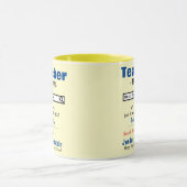 Funny Custom Best Teacher Tasse (Zentrum)