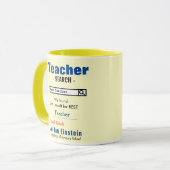 Funny Custom Best Teacher Tasse (Vorderseite Links)
