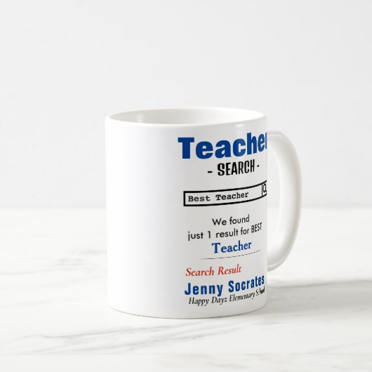 Funny Custom Best Teacher Tasse (VorderseiteRechts)