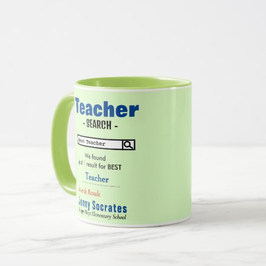 Funny Custom Best Teacher Tasse (Vorderseite Links)
