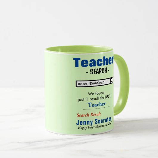 Funny Custom Best Teacher Tasse (VorderseiteRechts)