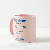 Funny Custom Best Teacher Tasse (Vorderseite Links)