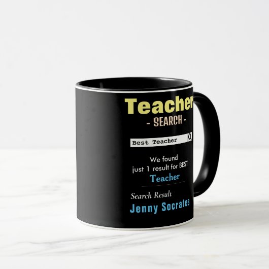 Funny Custom Best Teacher Tasse (VorderseiteRechts)