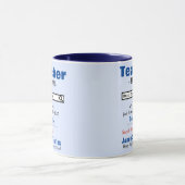 Funny Custom Best Teacher Tasse (Zentrum)