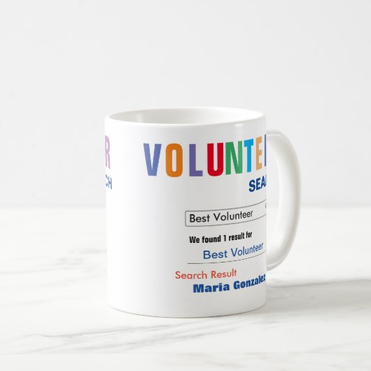 Funny Custom Best Volunteer Geschenk Kaffeetasse (VorderseiteRechts)