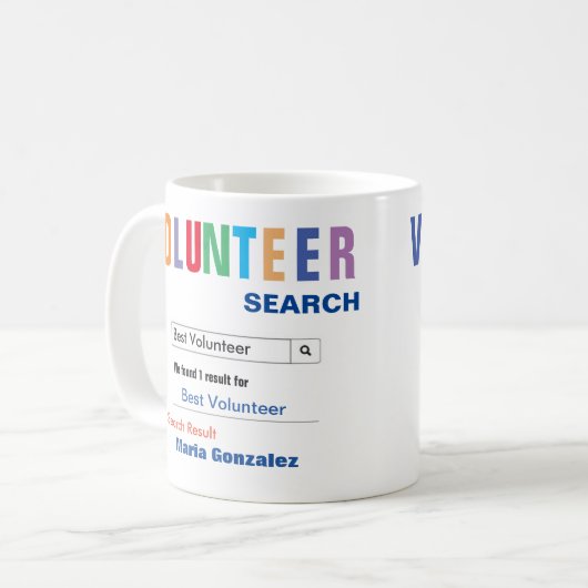 Funny Custom Best Volunteer Geschenk Kaffeetasse (Vorderseite Links)