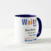 Funny Custom Best Waiter Tasse (VorderseiteRechts)