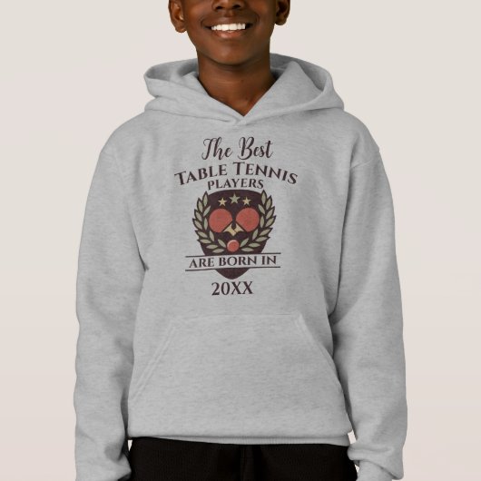 Funny Custom Birth Year Birthday Name Tischtennis Hoodie (Vorderseite)