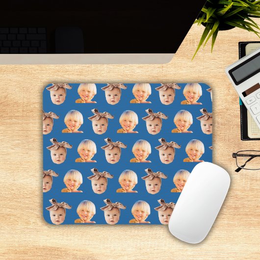 Funny Custom Blue 2 Face Foto Vater Mousepad