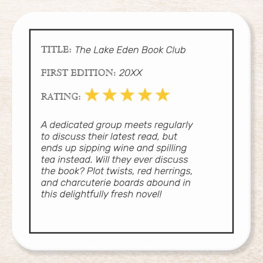 Funny Custom Book Club Drink Untersetzer (Vorderseite)