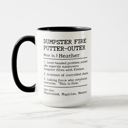 Funny Custom Boss Geschenk, Dumpster Feuerschneide Tasse (Links)