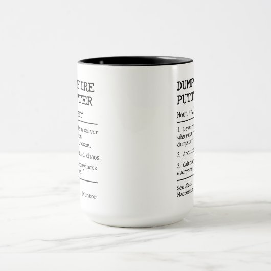 Funny Custom Boss Geschenk, Dumpster Feuerschneide Tasse (Zentrum)