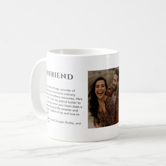 Funny Custom Boyfriend Definition With Photo Kaffeetasse (Vorderseite Links)