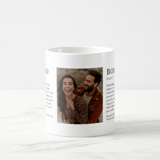 Funny Custom Boyfriend Definition With Photo Kaffeetasse (Mittel)