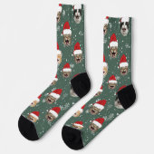 Funny Custom Cat Faces Weihnachts-Weihnachtsmannmü Socken (Linkes Detail)