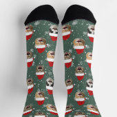 Funny Custom Cat Faces Weihnachts-Weihnachtsmannmü Socken (Oben)