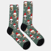 Funny Custom Cat Faces Weihnachts-Weihnachtsmannmü Socken (Rechts)