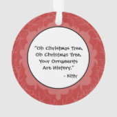 Funny Custom Cat und Eigentümer Name Red Christmas Ornament (Rückseite)