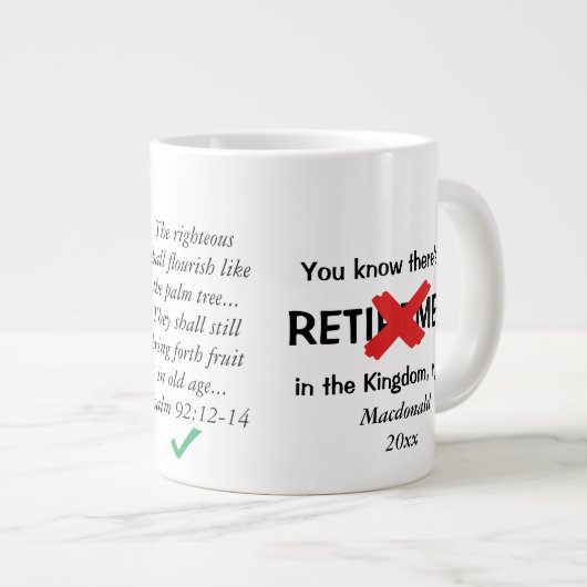 Funny Custom Christlich Retirement Kaffee Tasse (Vorderseite Rechts)