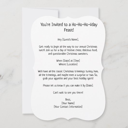 Funny Custom Christmas Couple Karikatur Einladung (Rückseite)