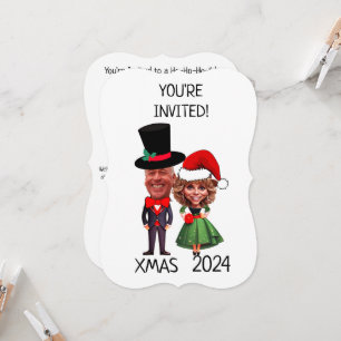 Funny Custom Christmas Couple Karikatur Einladung