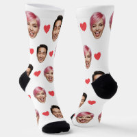 Funny Custom Couple Faces mit Red Hearts