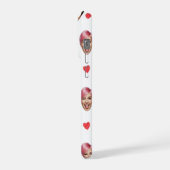 Funny Custom Couple Faces Pattern Red Hearts iPhone Hülle (Linke Seite)