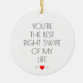 Funny Custom Couple Verabred App Tinder Wedding Keramik Ornament (Vorne)
