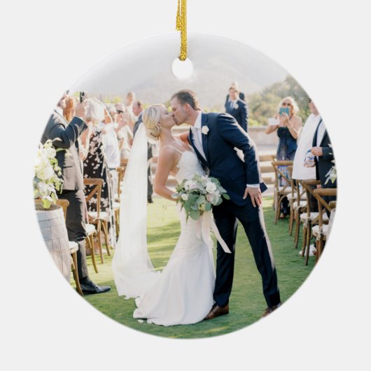 Funny Custom Couple Verabred App Tinder Wedding Keramik Ornament (Hinten)