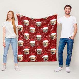 Funny Custom Dog Cat 3 gegenüber Weihnachten Weihn Fleecedecke